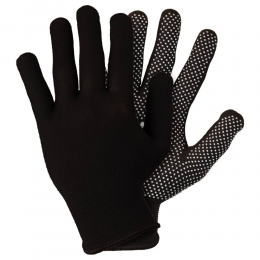 Перчатки трикотажные с точечным ПВХ покрытием р8 Микроточка (чёрные) SIGMA (9442931)