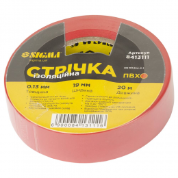 Лента изоляционная ПВХ красная 0.13мм×19мм×20м SIGMA (8413111)
