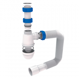 Сифон для раковины без выпуска с гибким отводом 1¼