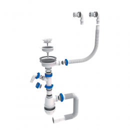 Сифон для кухонной мойки с пластиковым выпуском 3½